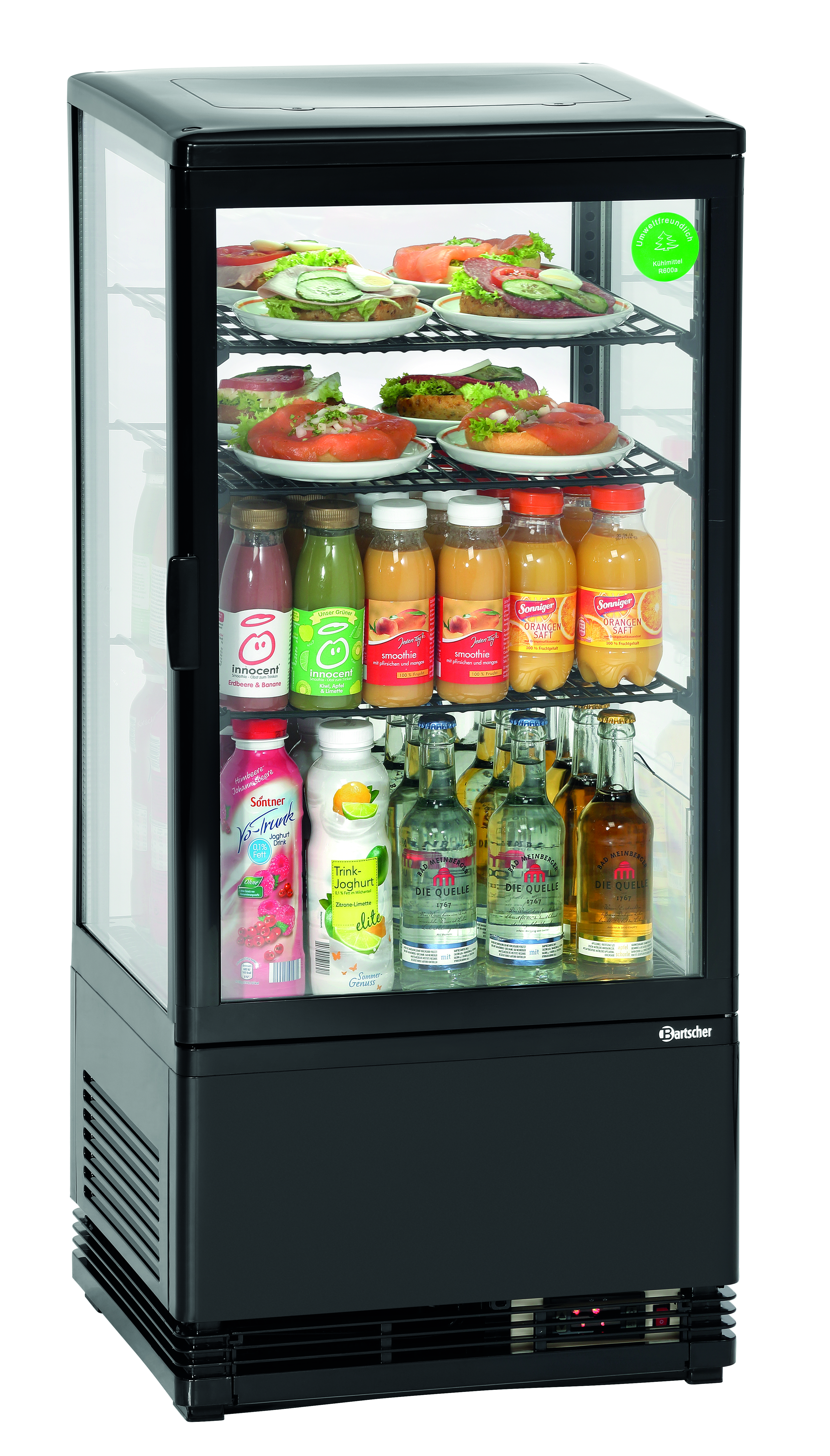 Bartscher Mini-Kühlvitrine 78L, schwarz