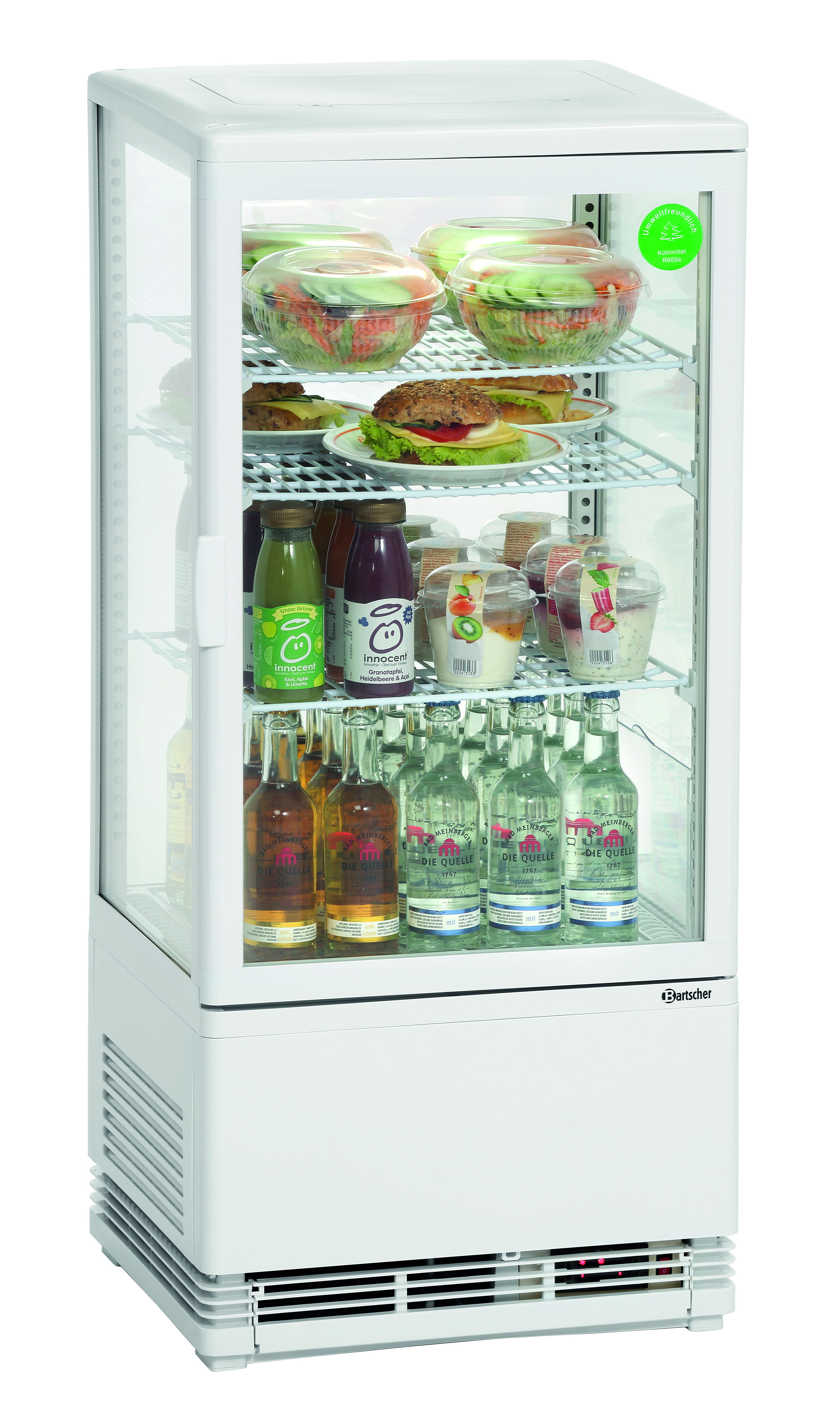 Bartscher Mini-Kühlvitrine 78L, weiß