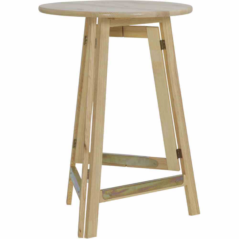 FUN STAR Stehtisch Ø 78 cm, komplett aus Kiefernholz für Gastro & Gewerbe