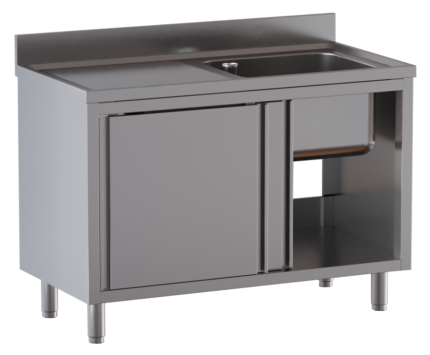 Spülschrank ECO 10x6 mit 1 Becken rechts | Spülenschrank, GastroHero