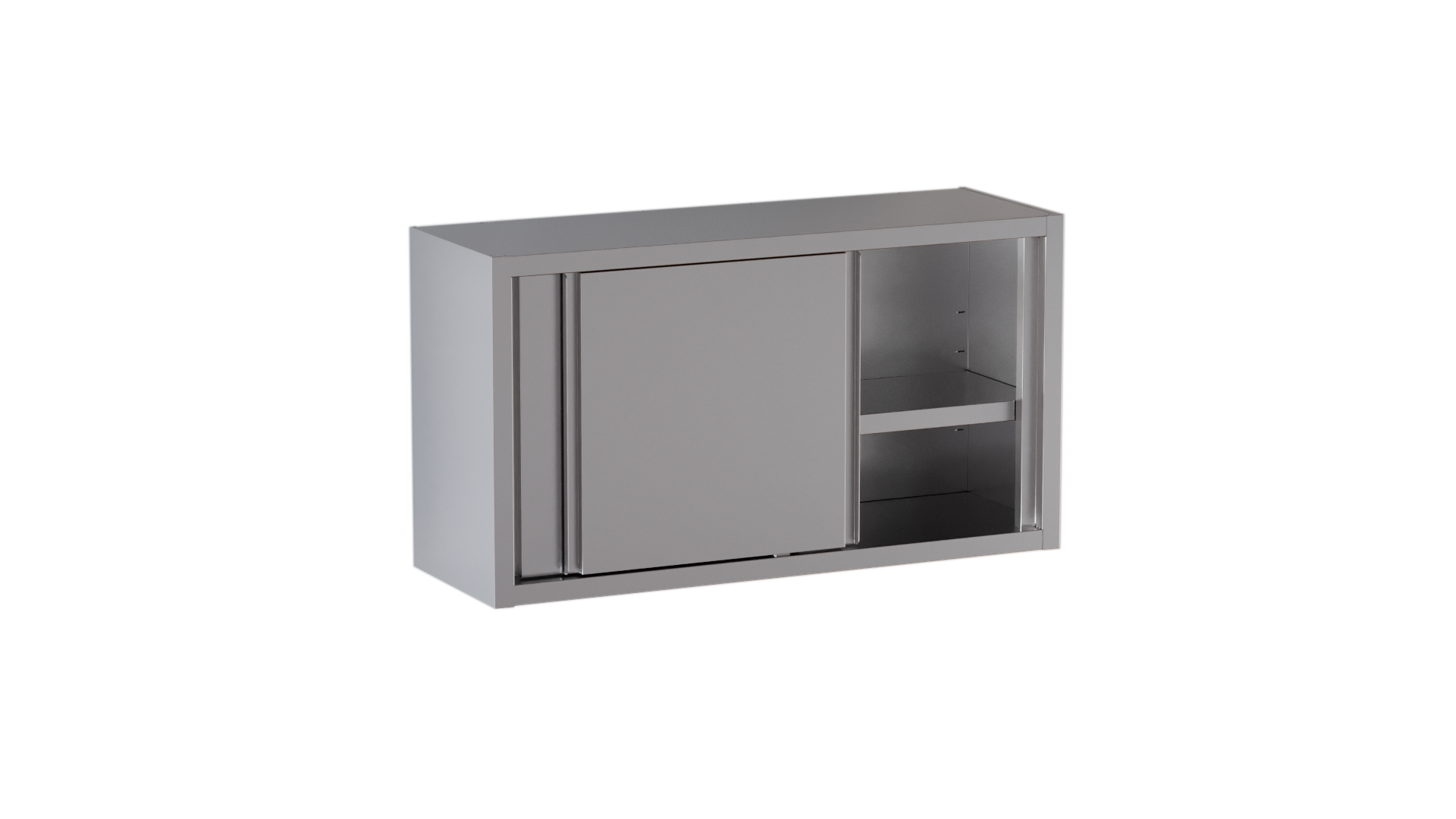Wandhängeschrank ECO 14x40x65 mit Schiebetür für Gastro & Industrie | Edelstahl Hängeschrank