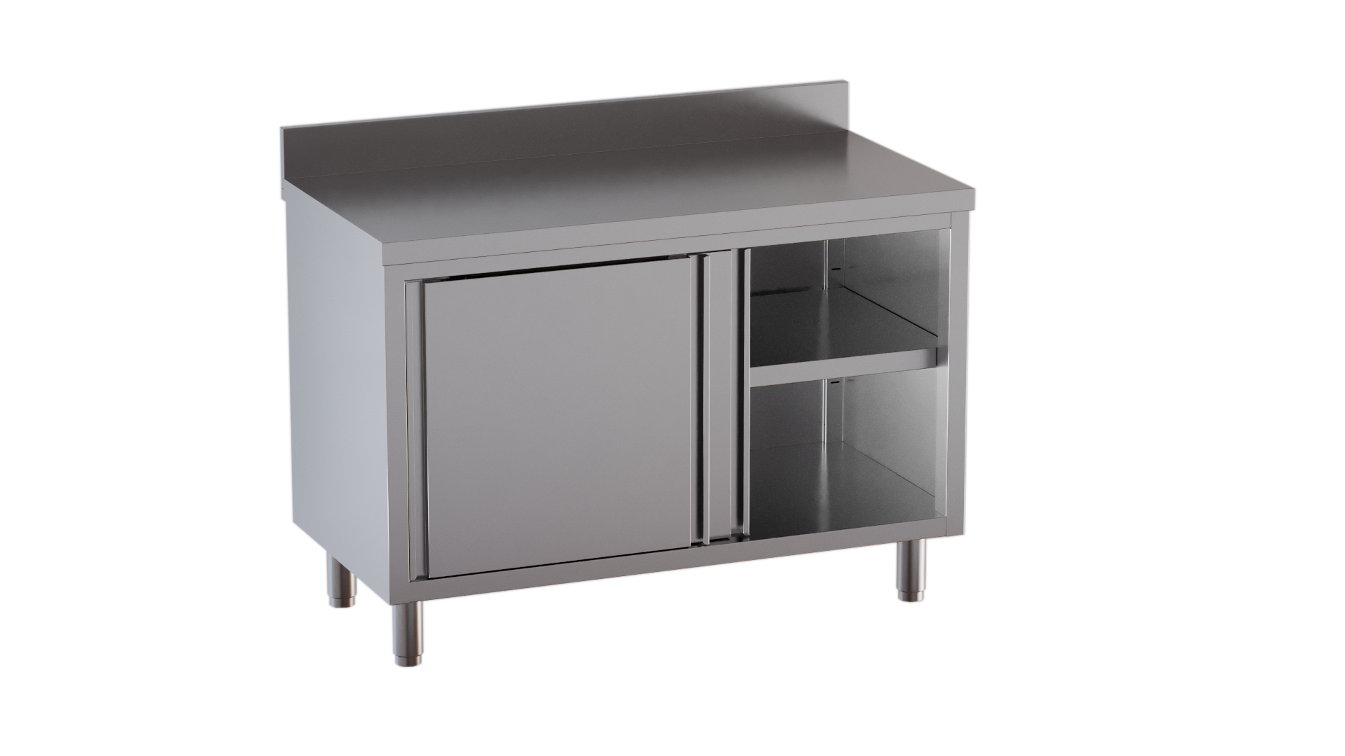 Edelstahl-Arbeitsschrank ECO 20x6 mit Aufkantung