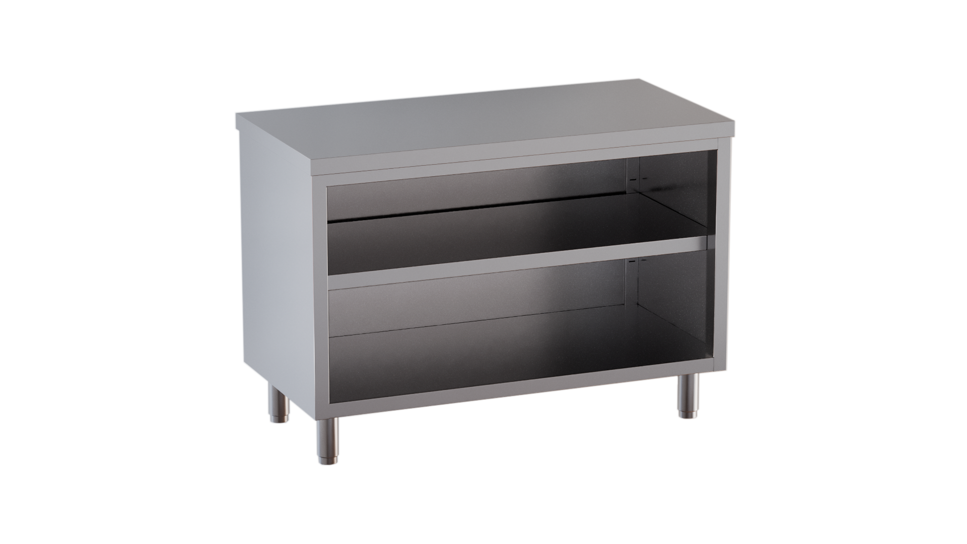 Edelstahl-Arbeitsschrank ECO 10x6 offen ohne Aufkantung