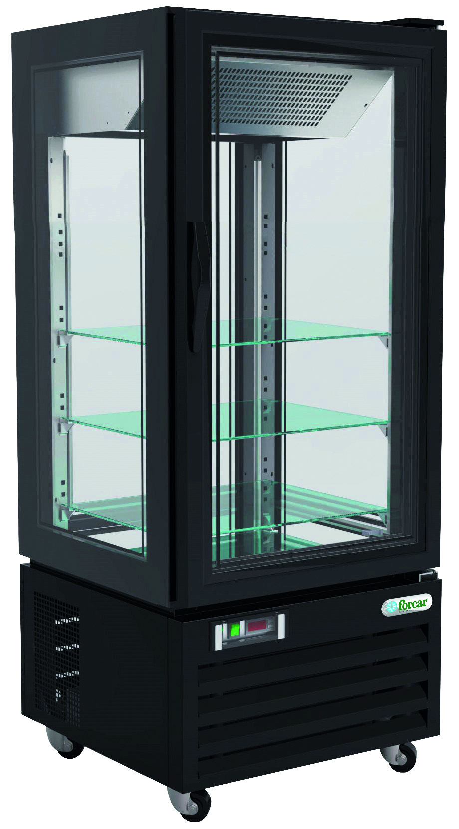 FORCAR Standtiefkühlvitrine LDC65B 280 Liter, LED-Beleuchtung, schwarz