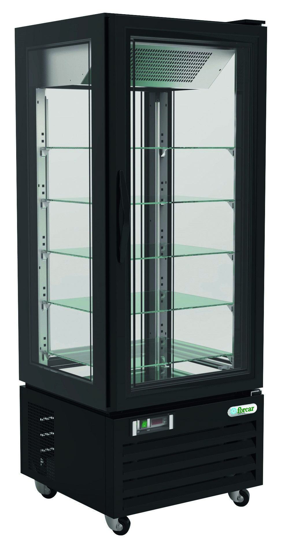 FORCAR Standkühlvitrine LSC65LB 431 Liter, LED-Beleuchtung, schwarz