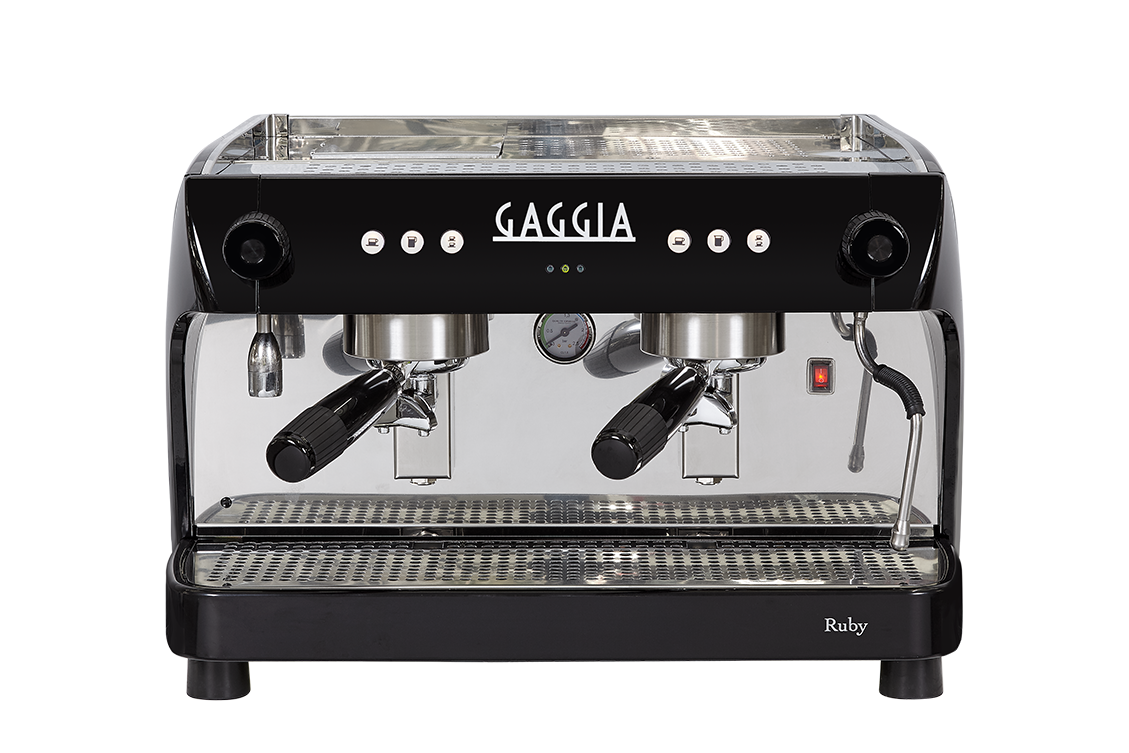 Gastro Siebträgermaschine Gaggia Milano Siebträgermaschine RUBY PRO 2 2-Gruppig, 5L Wassertank, schwarz, inkl. Aufstellung