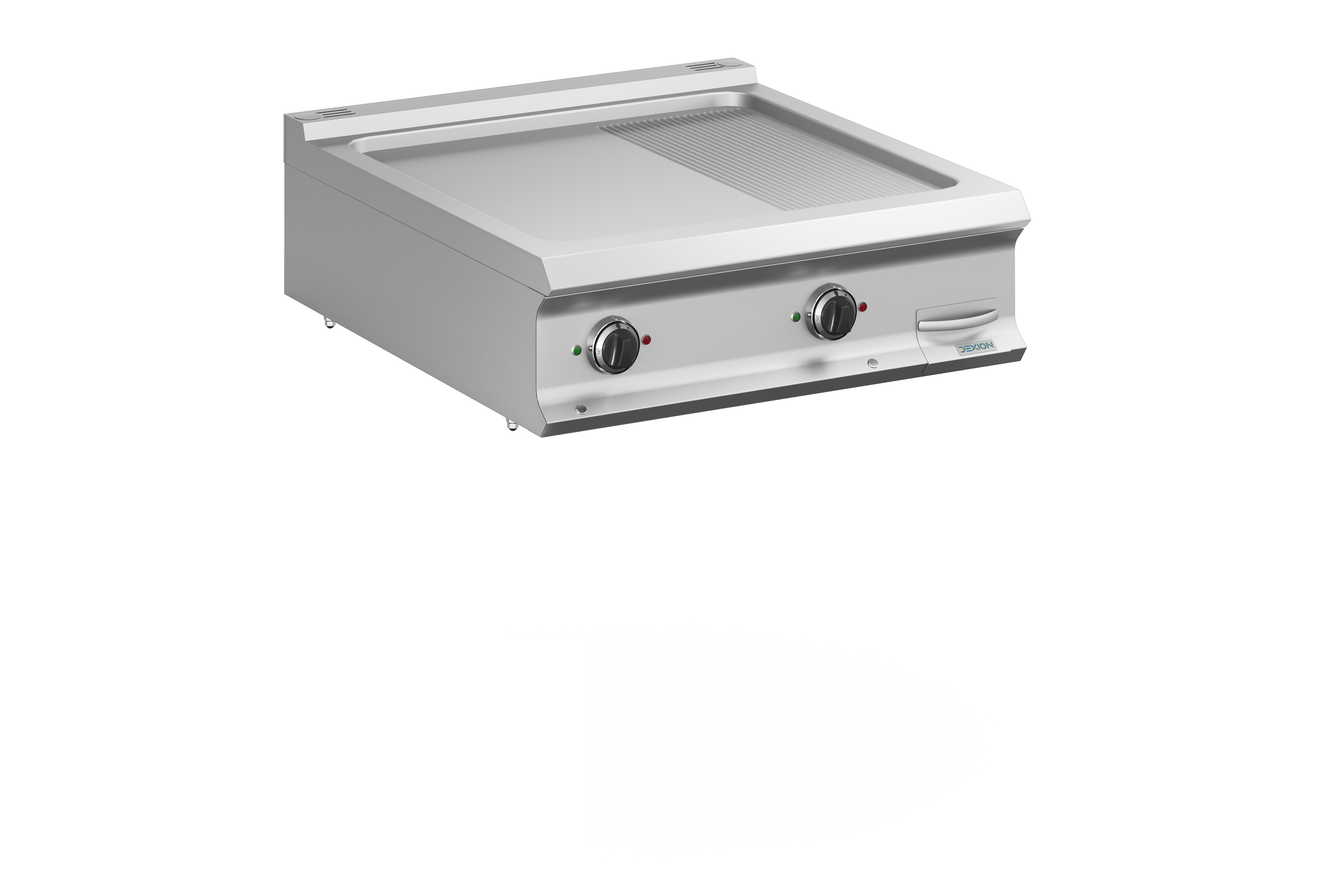 Elektro-Grillplatte Dexion Lux 980 - 80/90 - 2/3 glatt, 1/3 gerillt - Tischgerät - 14 kW | Griddleplatte | Plancha Grill | Bratplatte