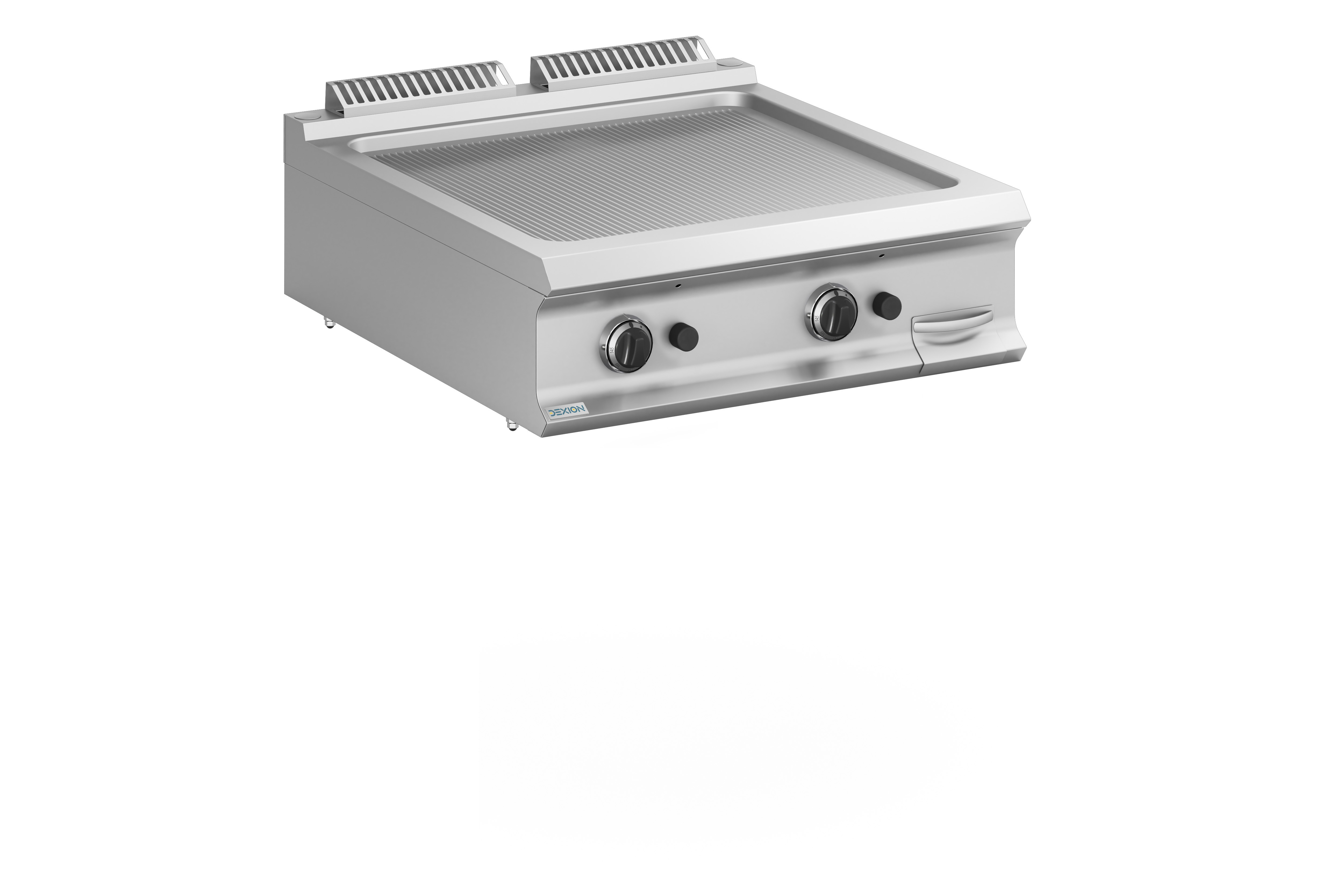 Gas-Grillplatte Dexion Lux 980 - 80/90 - gerillt Tischgerät - 18,4 kW | Griddleplatte | Plancha Grill | Bratplatte