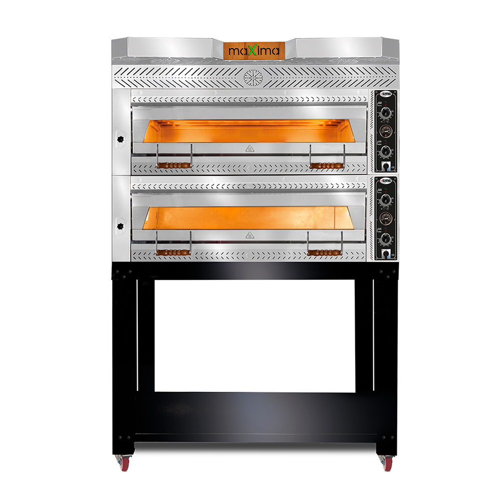 GMG Pizzaofen Maxima 6+6 x 35cm 400V Doppelkammer Pizzaofen 10 - 12 Pizzen | Flammkuchenofen | Lahmacun Ofen