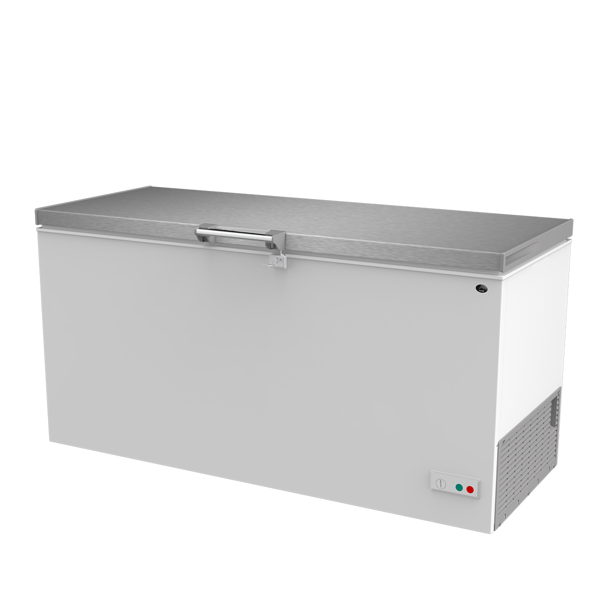 A&S Tiefkühltruhe mit geschlossenem Edelstahl-Deckel und LED-Beleuchtung, 469 Liter | Eistruhe | Eiskühltruhe | Gefriertruhe, GastroHero