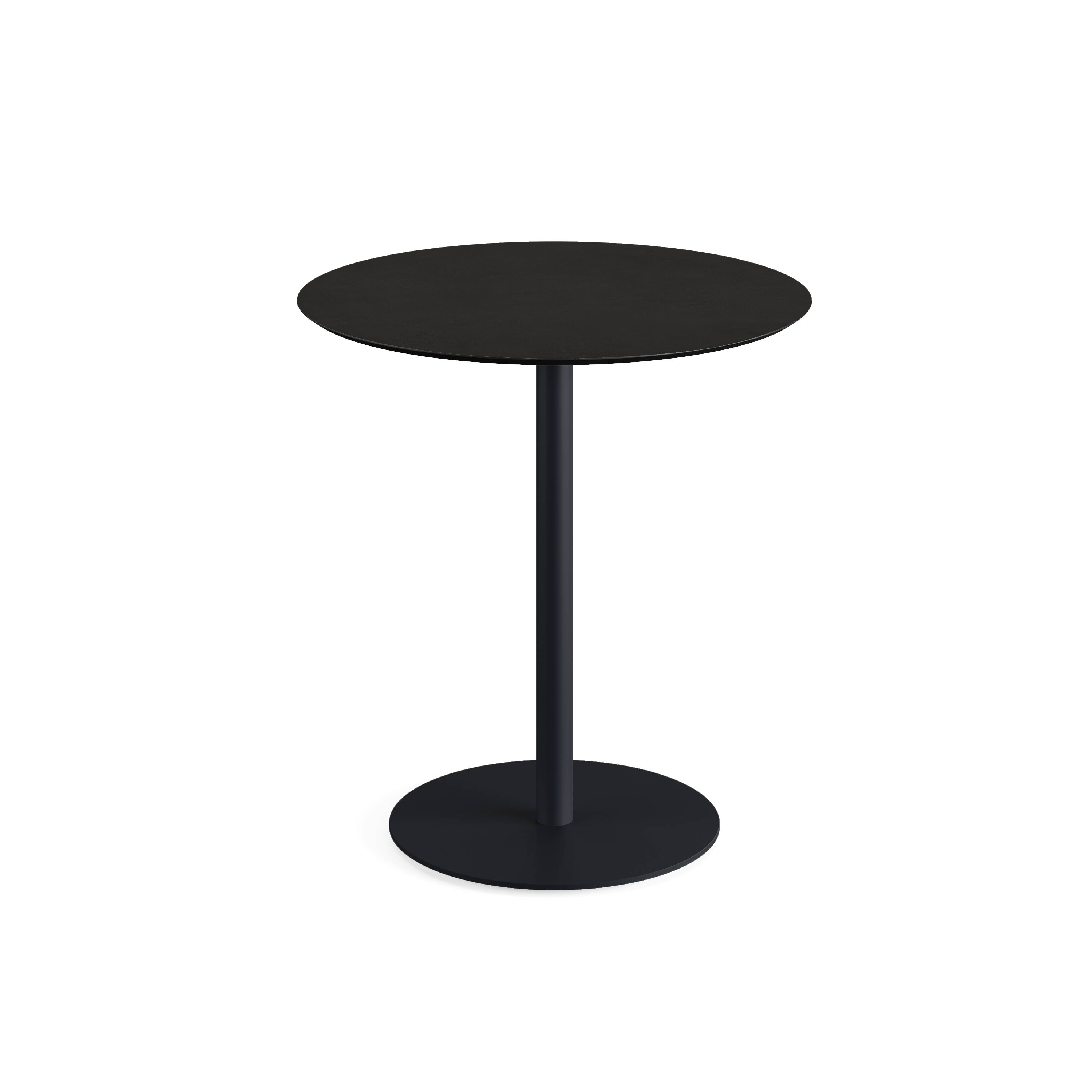 Feros Urban Terrassentisch Schwarz frame + Schwarz HPL Ø70 cm für Gastro & Gewerbe