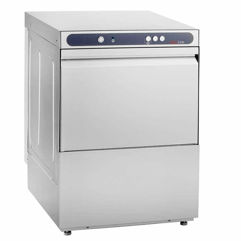 Gastro Geschirrspülmaschine ECO 50x50 cm Korbmaß, mit Reiniger- & Klarspüldosierer, mit Ablaufpumpe, Made in Europe, 400 Volt | Gastro Spülmaschine