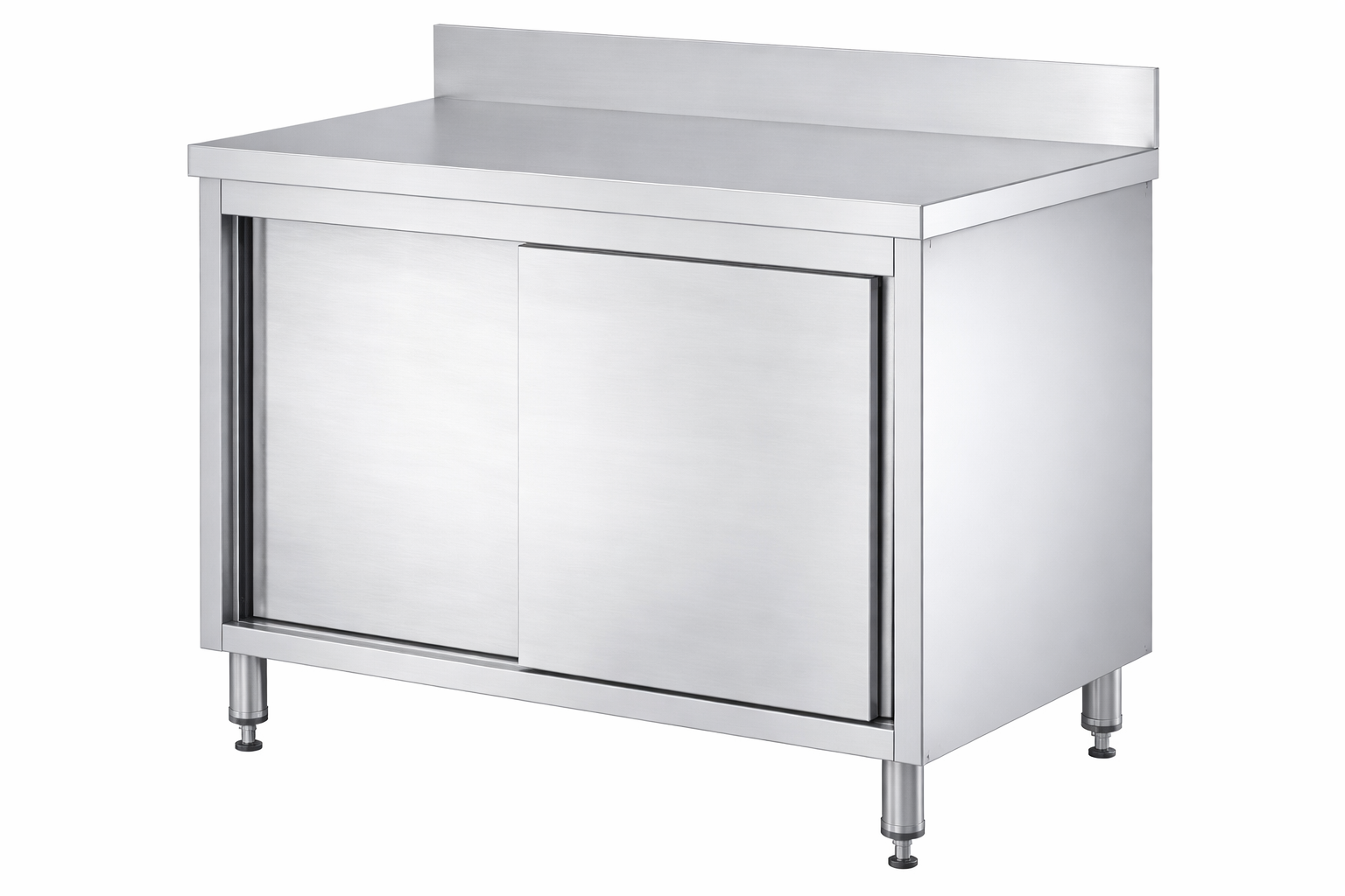 Edelstahl Arbeitsschrank Basic 16x6 mit Aufkantung 100 mm