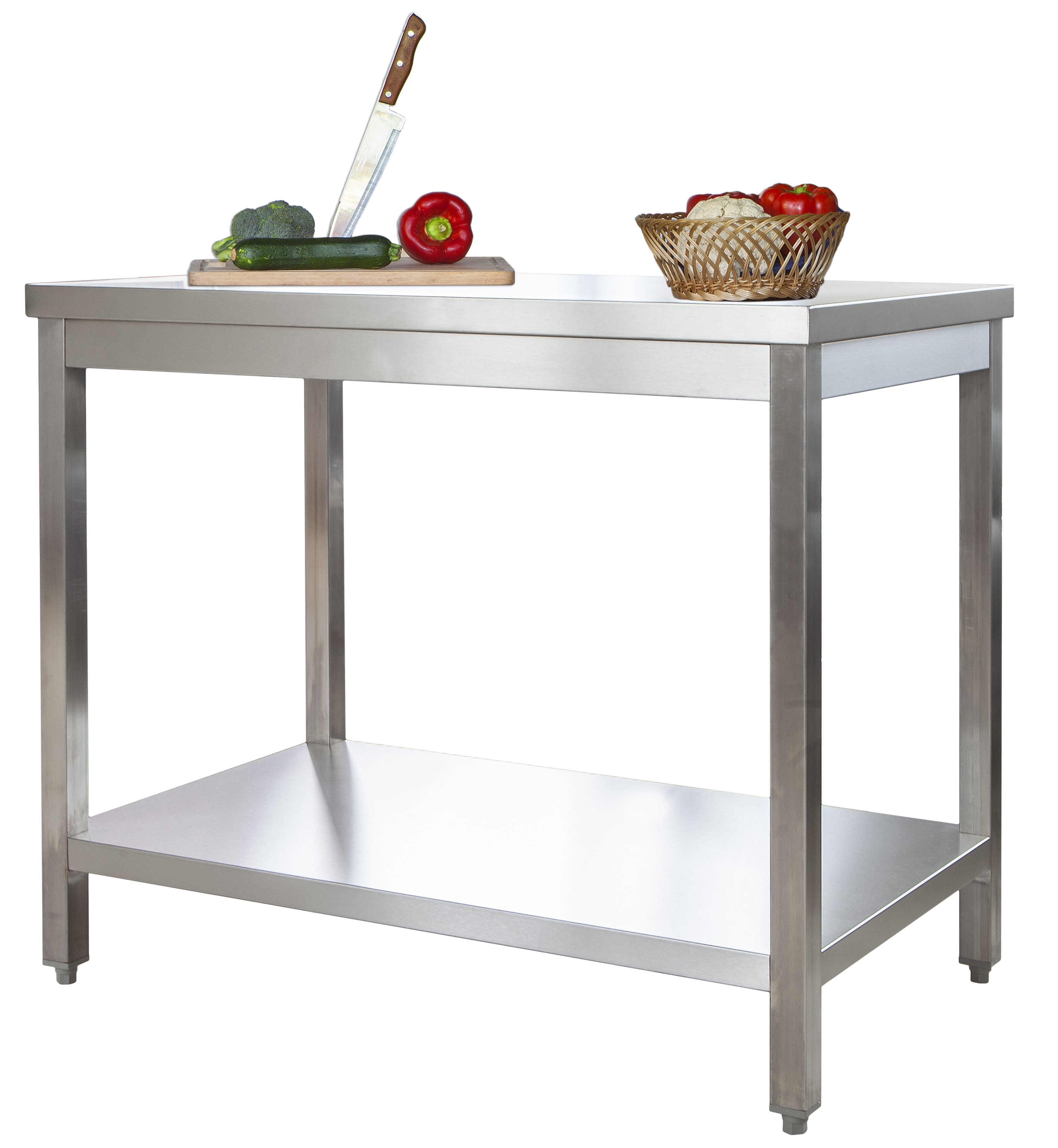Edelstahl Arbeitstisch Profi 1500 x 700 mm - mit Grundboden