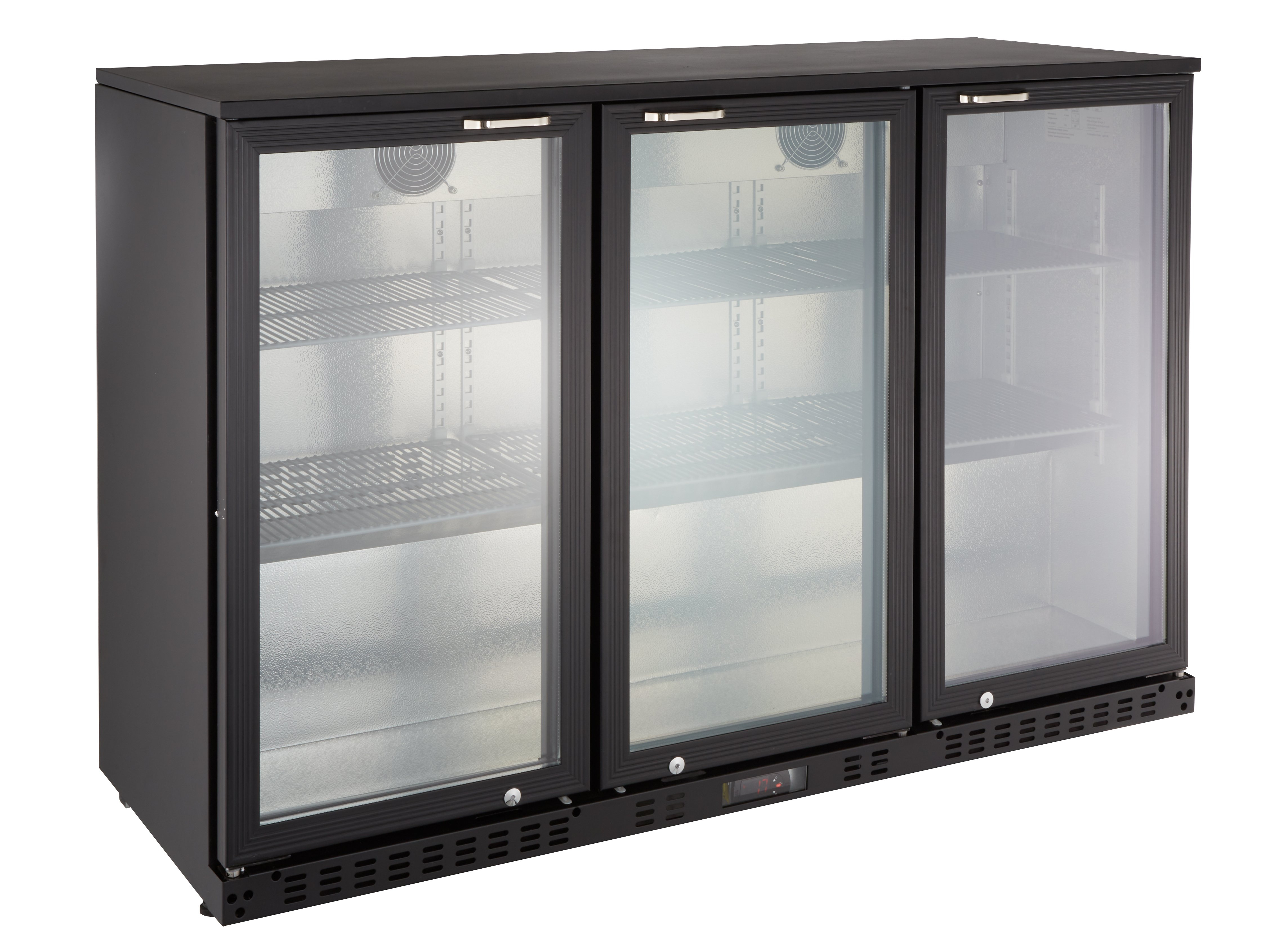 Barkühlschrank ECO 350 mit Klapptüren schwarz, LED Beleuchtung, unterbaubar