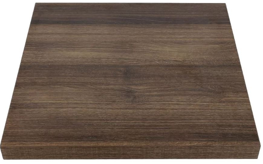 Bolero quadratisch Tischplatte Eiche rustikal 700 mm für Gastro & Gewerbe