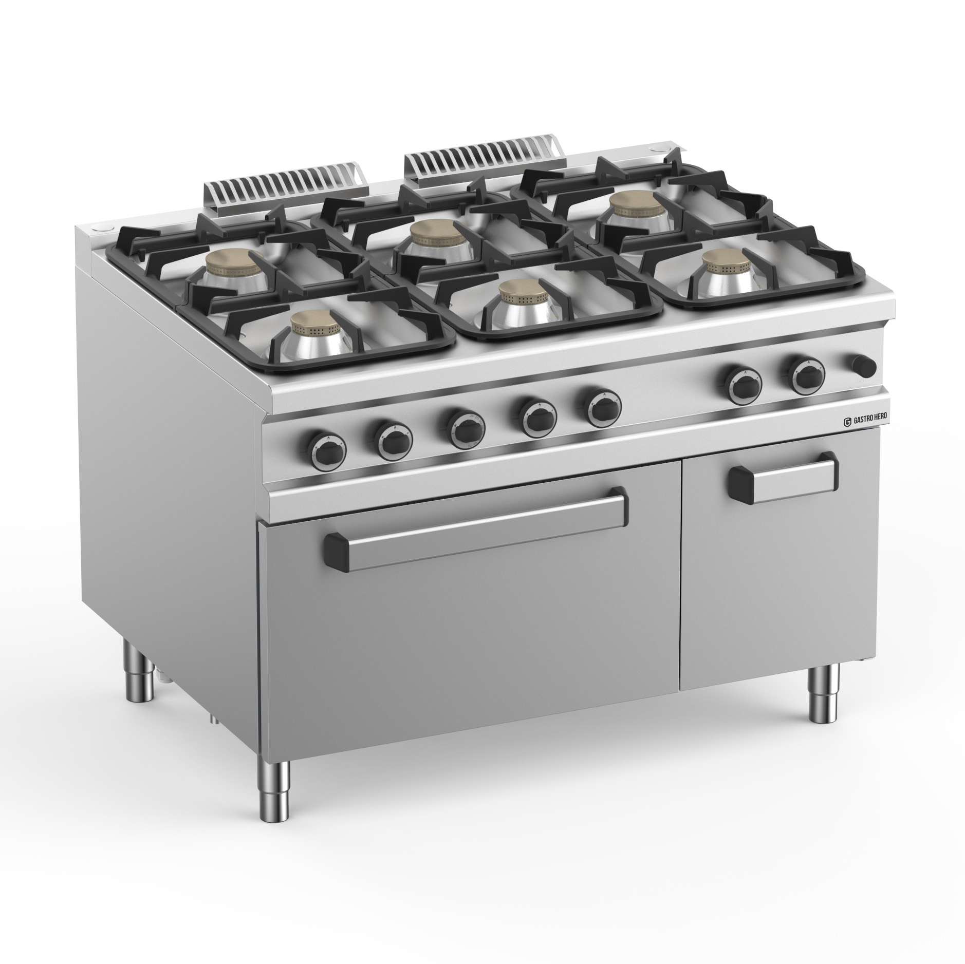 Gasherd Serie 900 - 120/90 mit Elektrobackofen - 6 Kochstellen - 39 kW | Propangas Herd, 6 Kochstellen