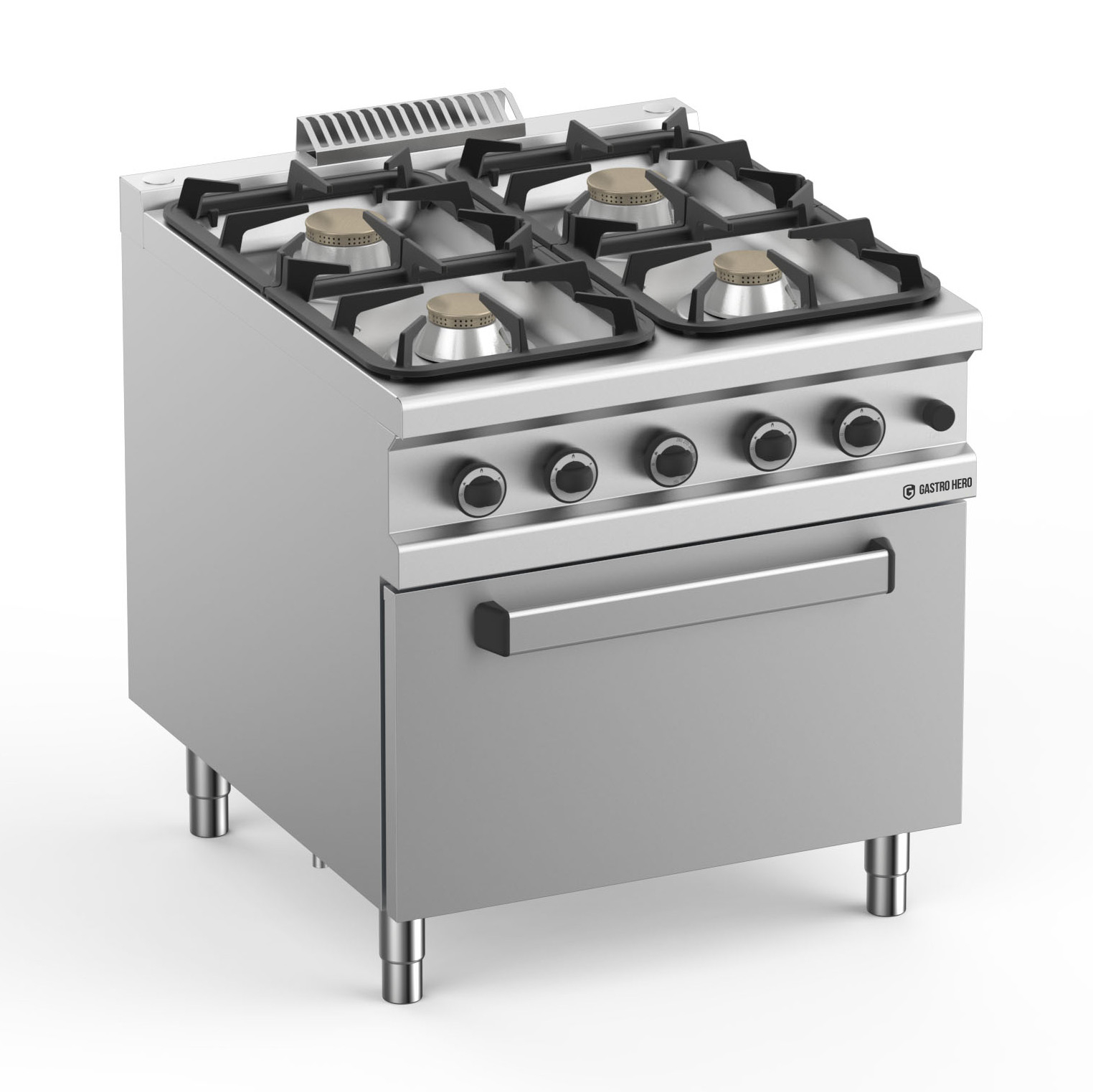 Gasherd Serie 900 - 80/90 mit Elektrobackofen - 4 Kochstellen - 22 kW | Propangas Herd, 4 Kochstellen