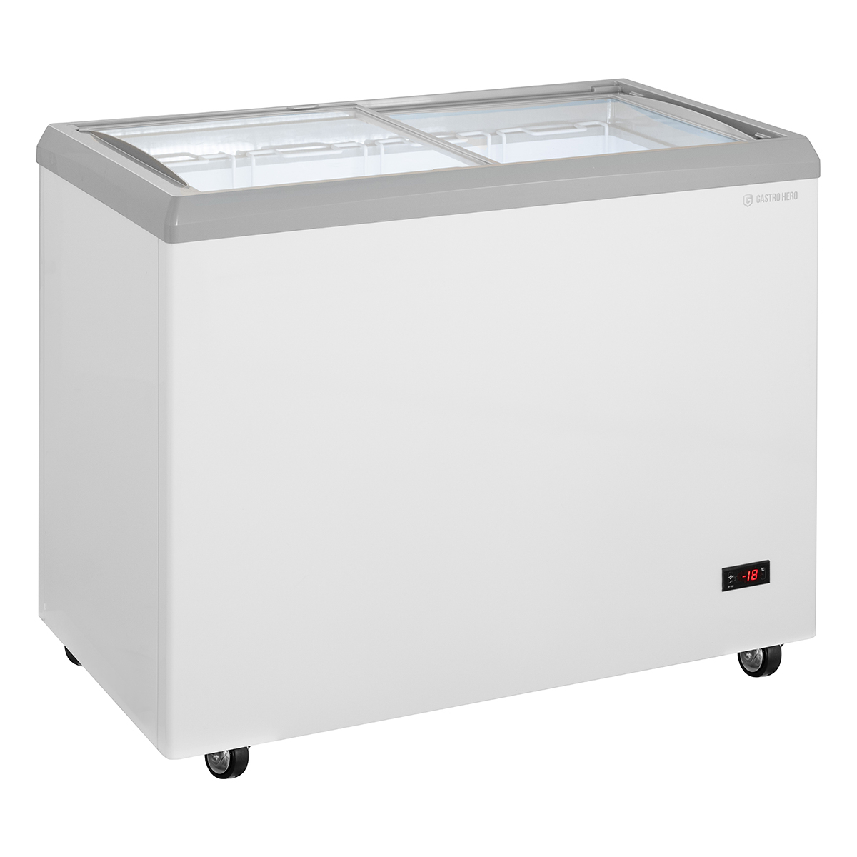 Eiscreme-Gefriertruhe 217 Liter mit LED-Beleuchtung und Rollen | Eistruhe bei GastroHero