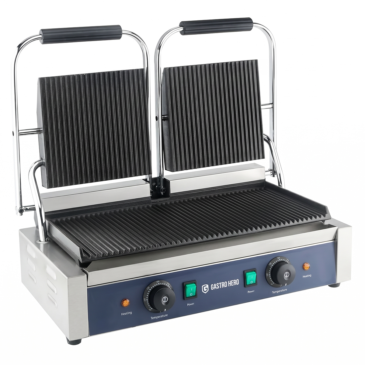 Elektro-Kontaktgrill ECO 2 x 1,8 kW, gerillt | Burger Grills | Panini Grill bei GastroHero