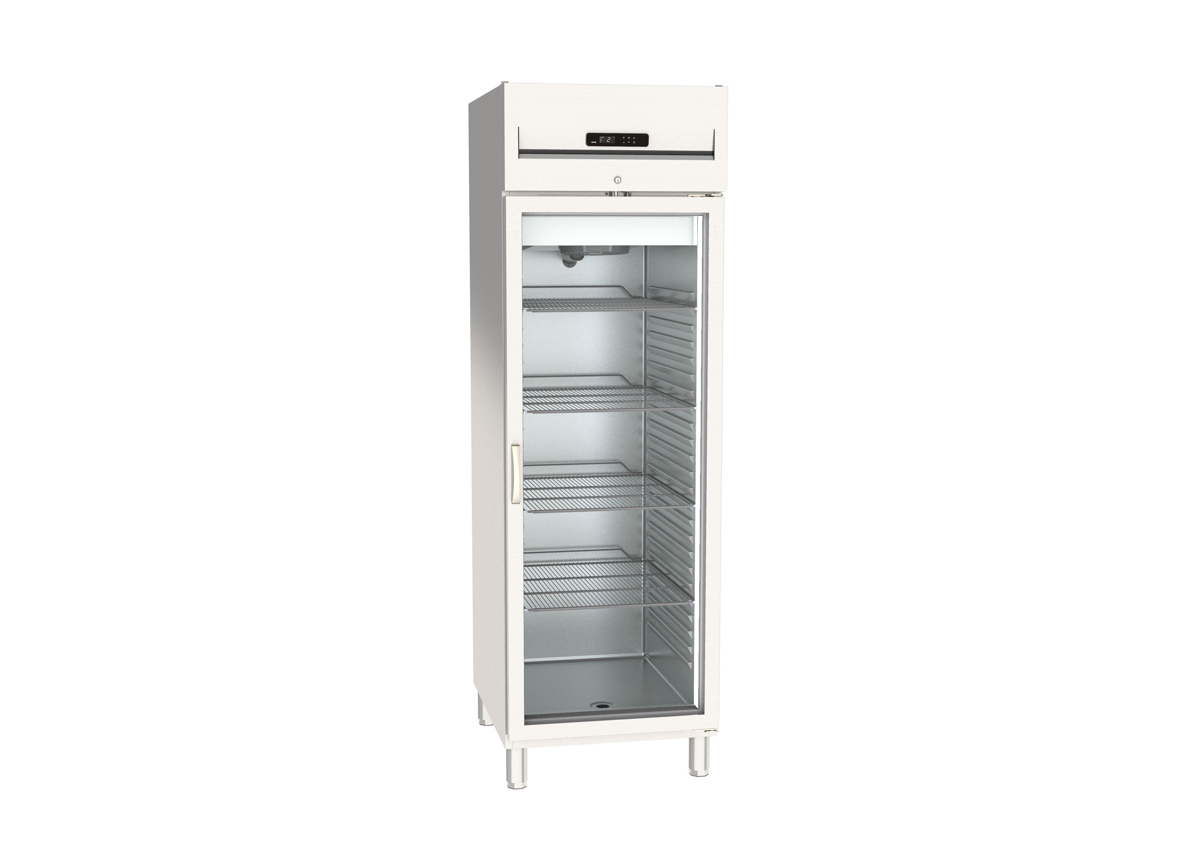 Edelstahl Kühlschrank Profi 700 GN 2/1 Superior - mit Glastür | Gastro Kühlschrank 1-türig