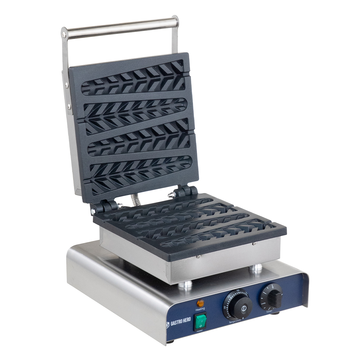 GastroHero Lolly Waffeleisen einfach, Gastro Waffeleisen, Anti-Haft-Beschichtung, 1,55 kW, Signalleuchte