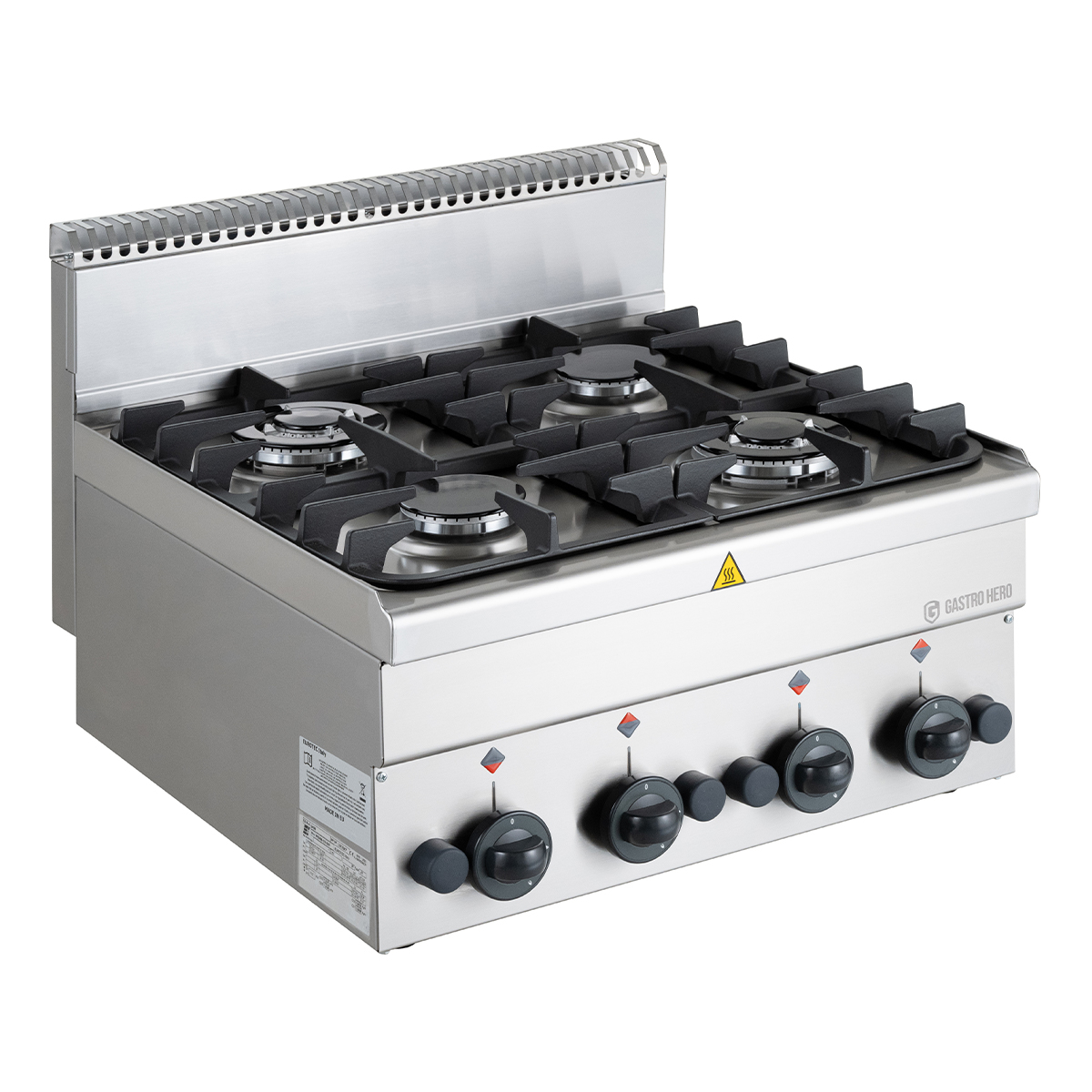 Gasherd Serie 600 - 60/60 - Tischgerät - 11,7 kW | Propangas Herd, 4 Kochstellen