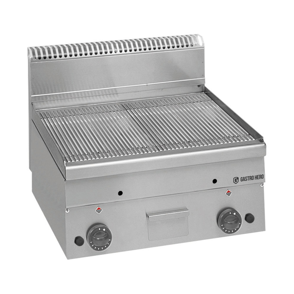 Gas-Grillplatte Serie 600 - 60/60 - gerillt - Tischgerät - 10,2 kW | Griddleplatte | Plancha Grill | Bratplatte