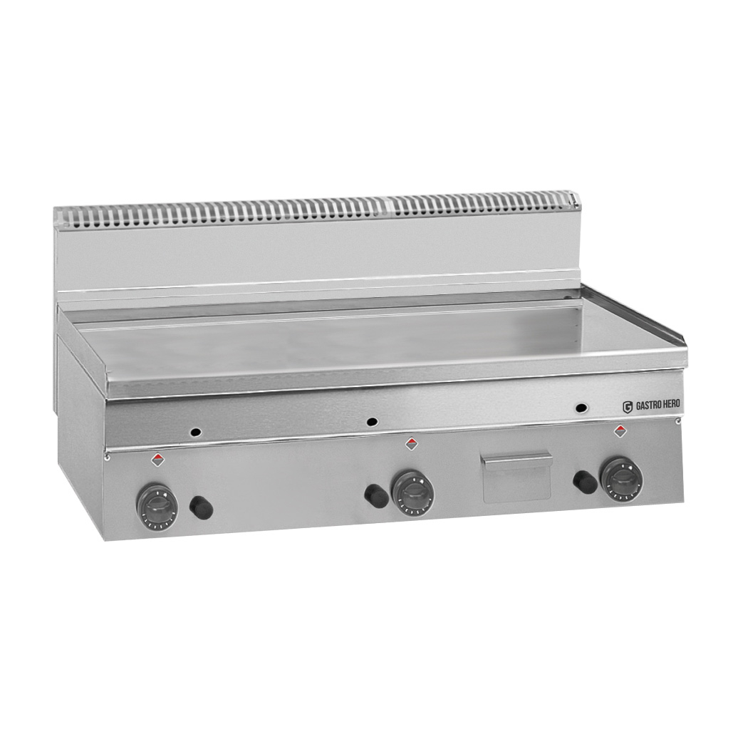 Gas-Grillplatte Serie 600 - 100/60 - glatt, verchromt - Tischgerät - 15,3 kW | Griddleplatte | Plancha Grill | Bratplatte