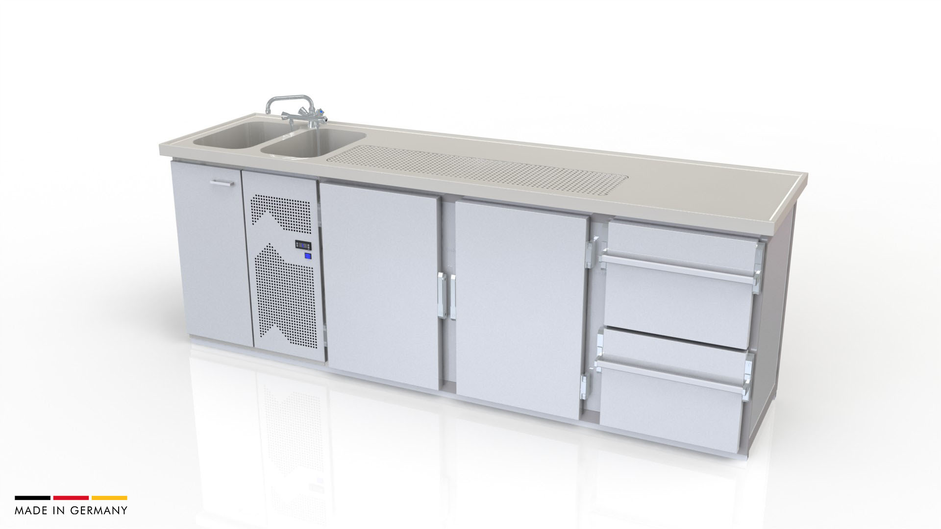 Hefa Biertheke Novis 2/2 mit zwei Spülbecken links