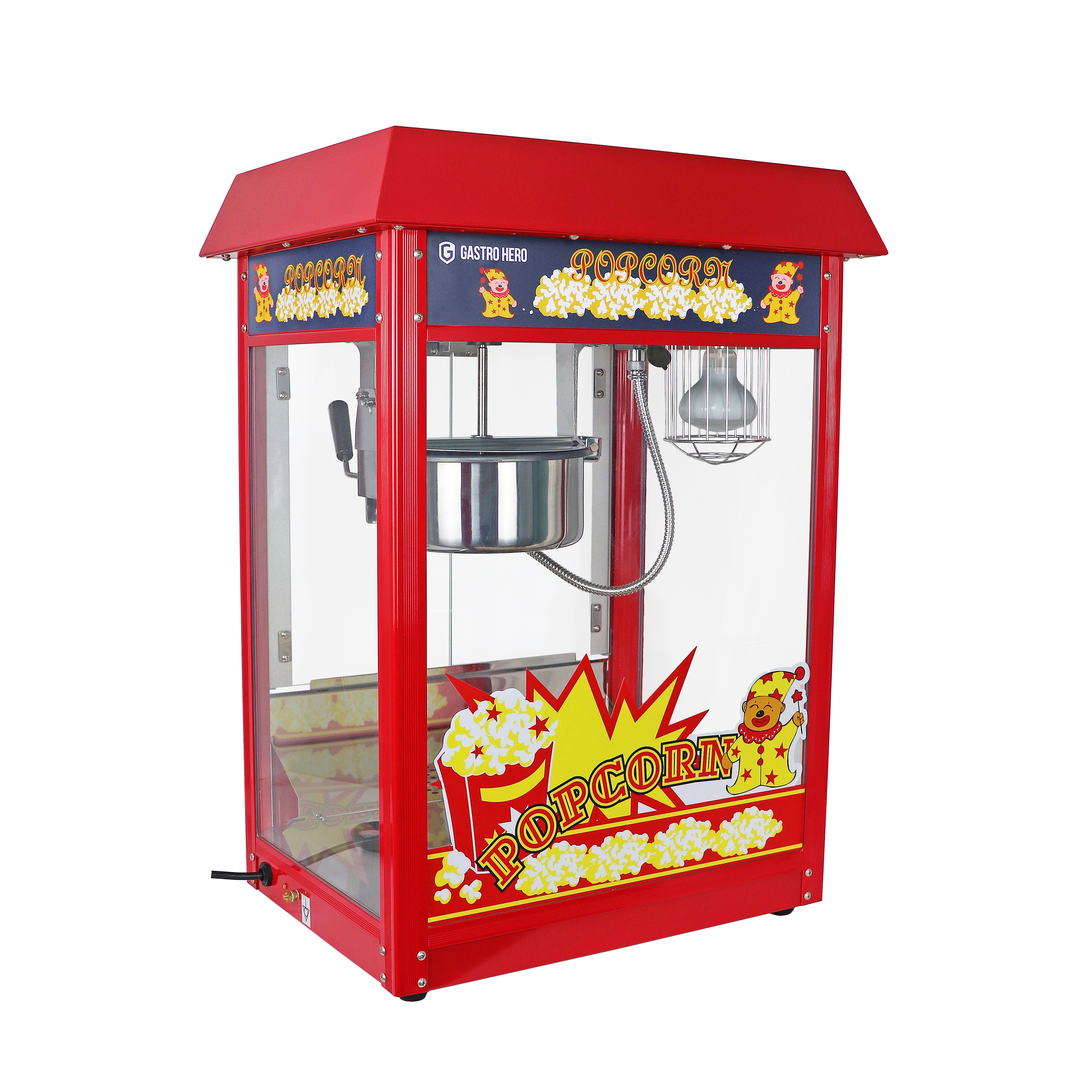 GastroHero Popcornmaschine ECO 5 kg/h mit 1 Kessel, Gastro Popcornmaschine, Anti-Haft-Beschichtung, 1,35 kW, intergrierter Überhitzungsschutz