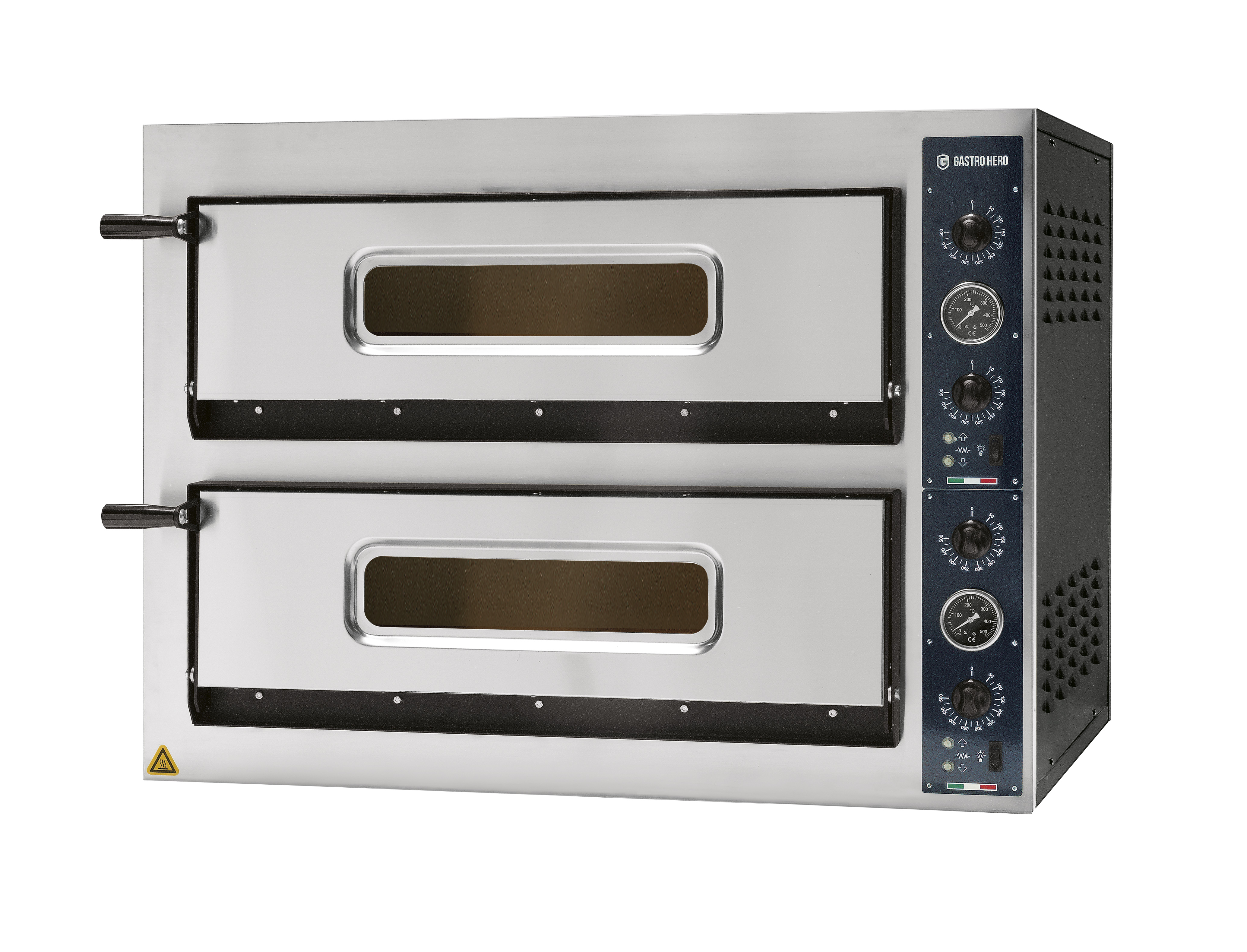 Pizzaofen PROFI PLUS 4+4x36 cm Vollschamott Doppelkammer Pizzaofen 7 - 9 Pizzen | Flammkuchenofen | Lahmacun Ofen