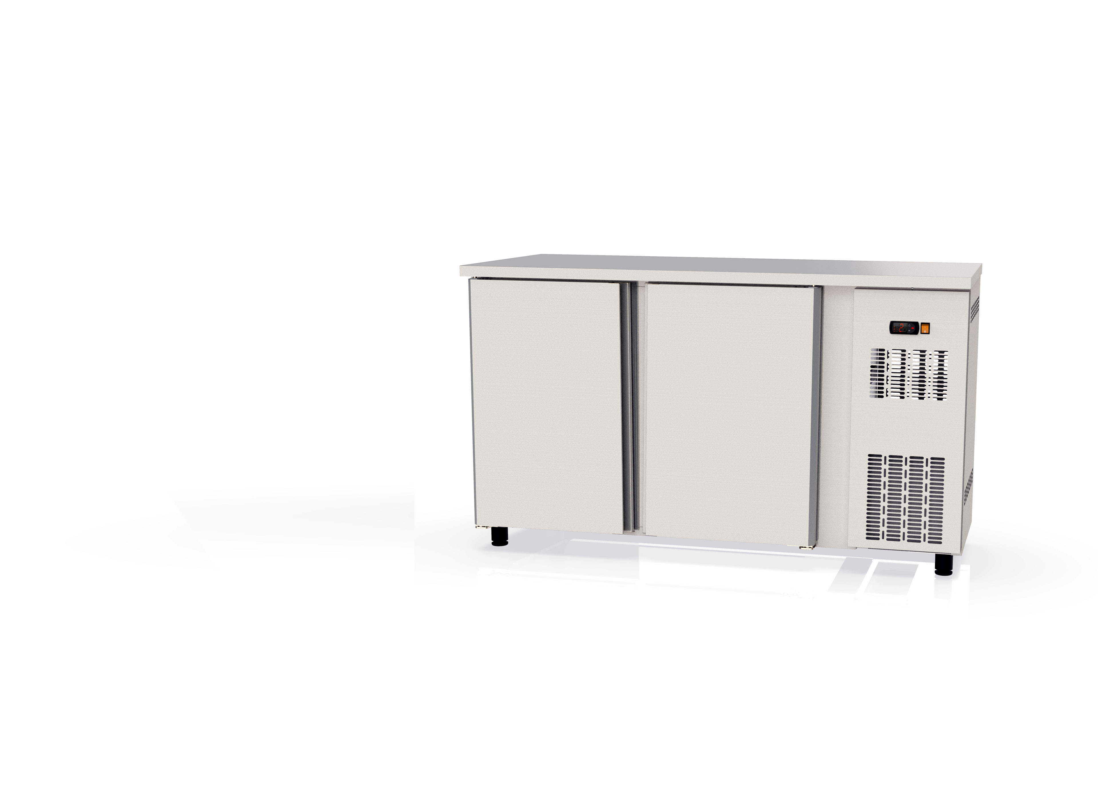 Coreco Barkühltisch PROFI 2/0 Edelstahl mit 2 Türen | Flaschenkühltisch bei GastroHero