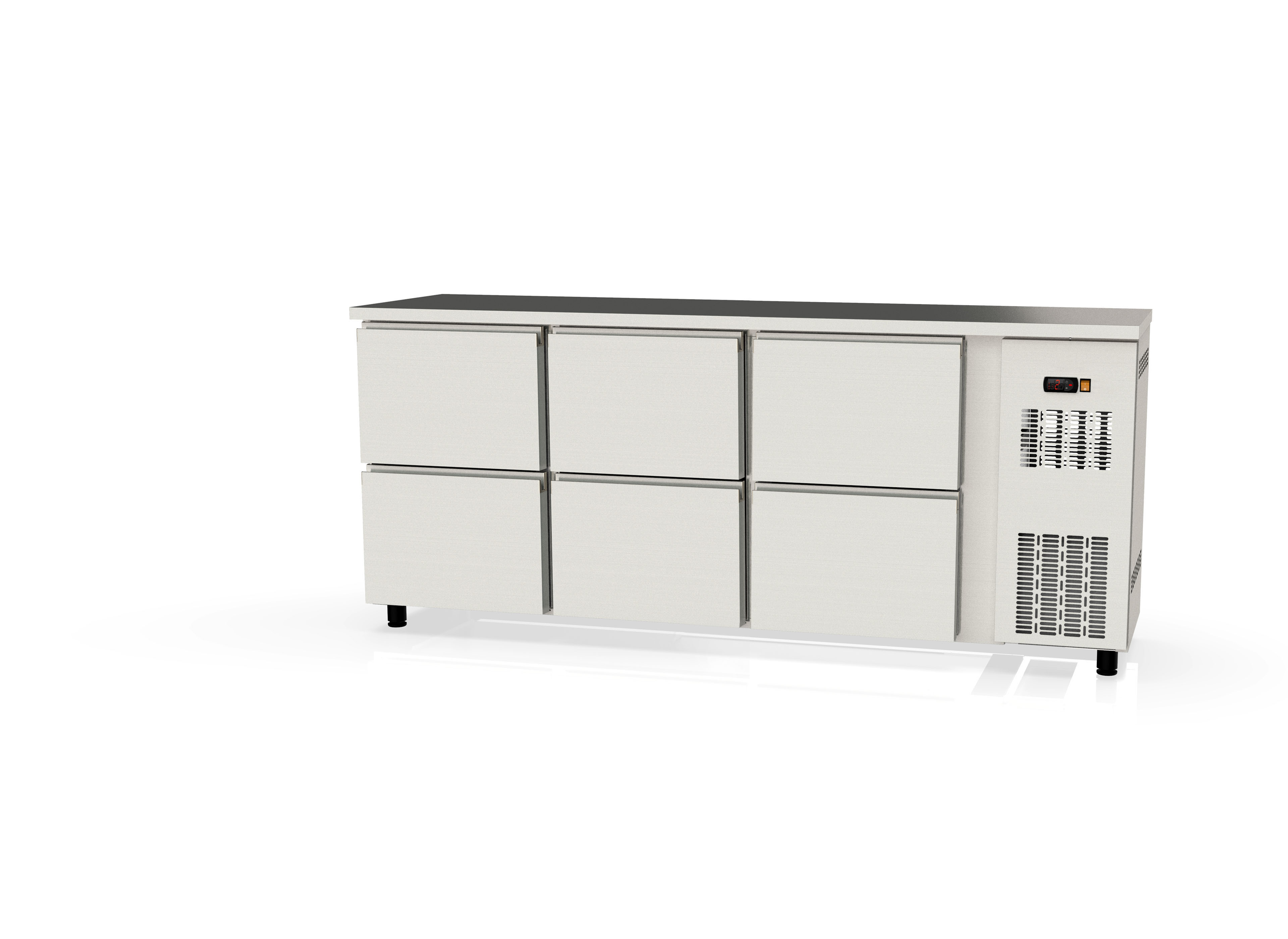 Coreco Barkühltisch PROFI 0/6 Edelstahl mit 6 Schubladen | Flaschenkühltisch bei GastroHero