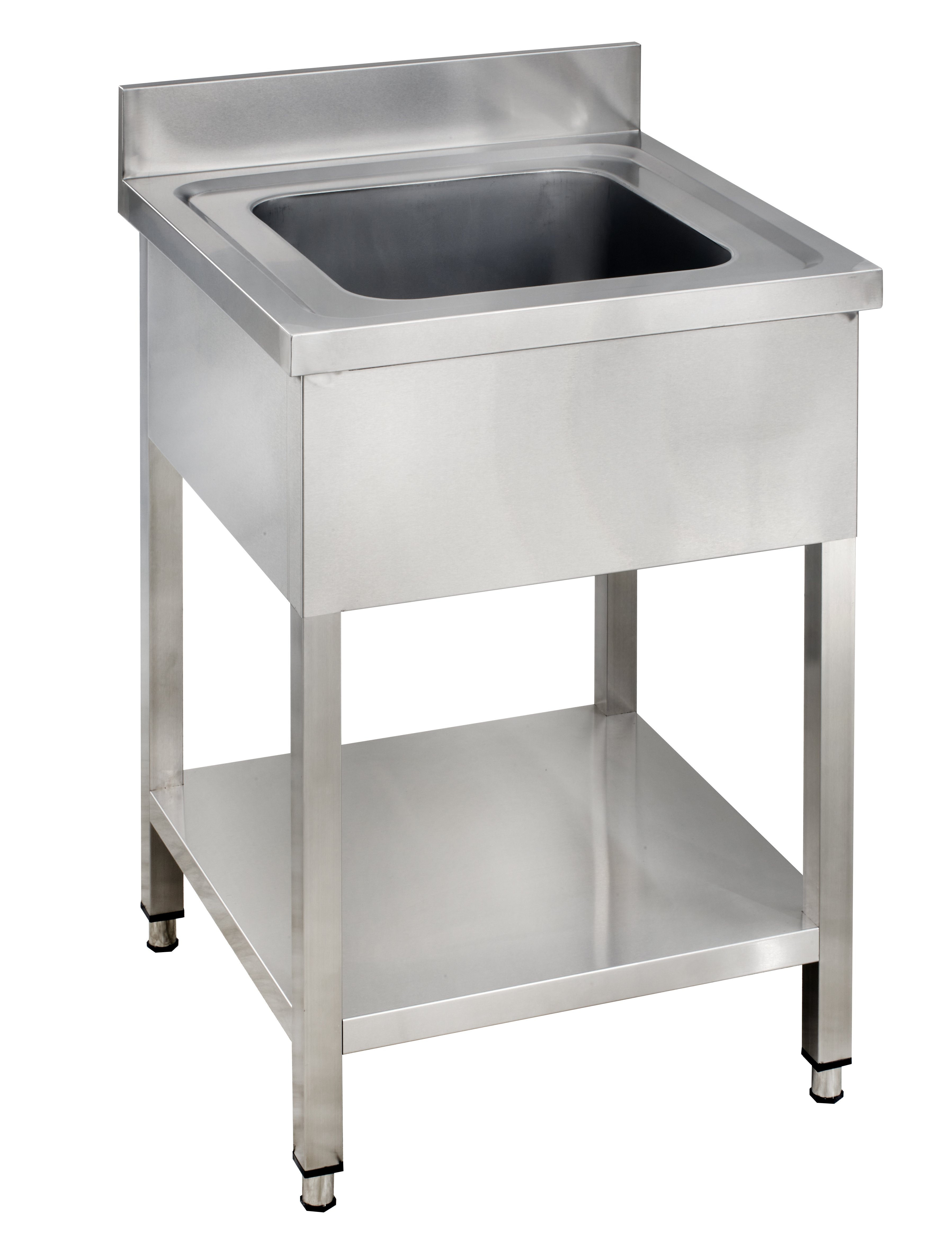 Gastro Spültisch aus Edelstahl, Basic 6x7 mit 1 Becken, zur Selbstmontage