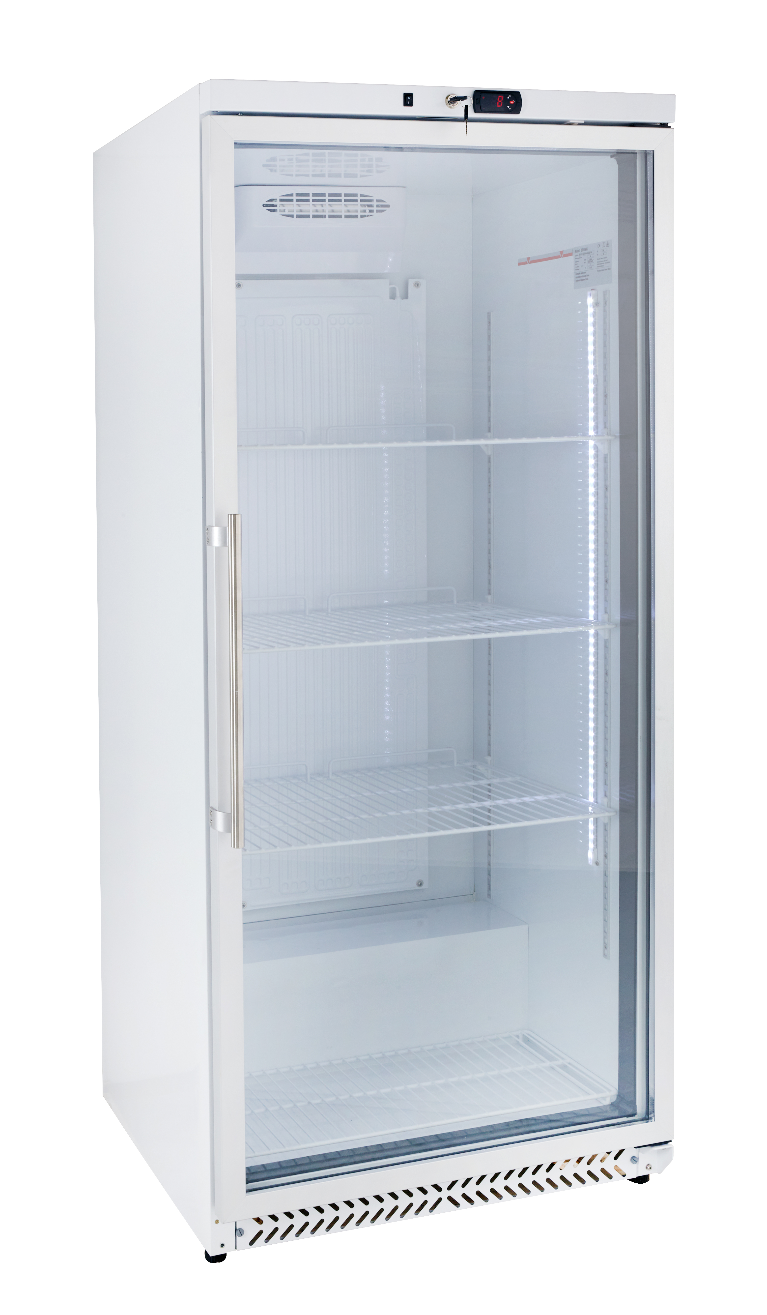 Lagerkühlschrank ECO 380 Liter Kühlvolumen, mit 1 Glastür, LED, weiß | Gastro Kühlschrank