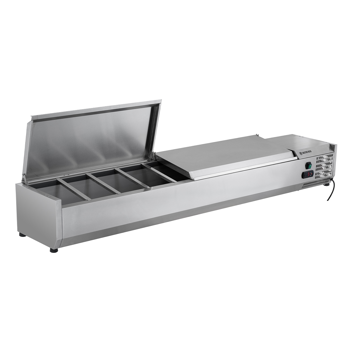 Edelstahl-Kühlaufsatz ECO 10 x GN 1/4