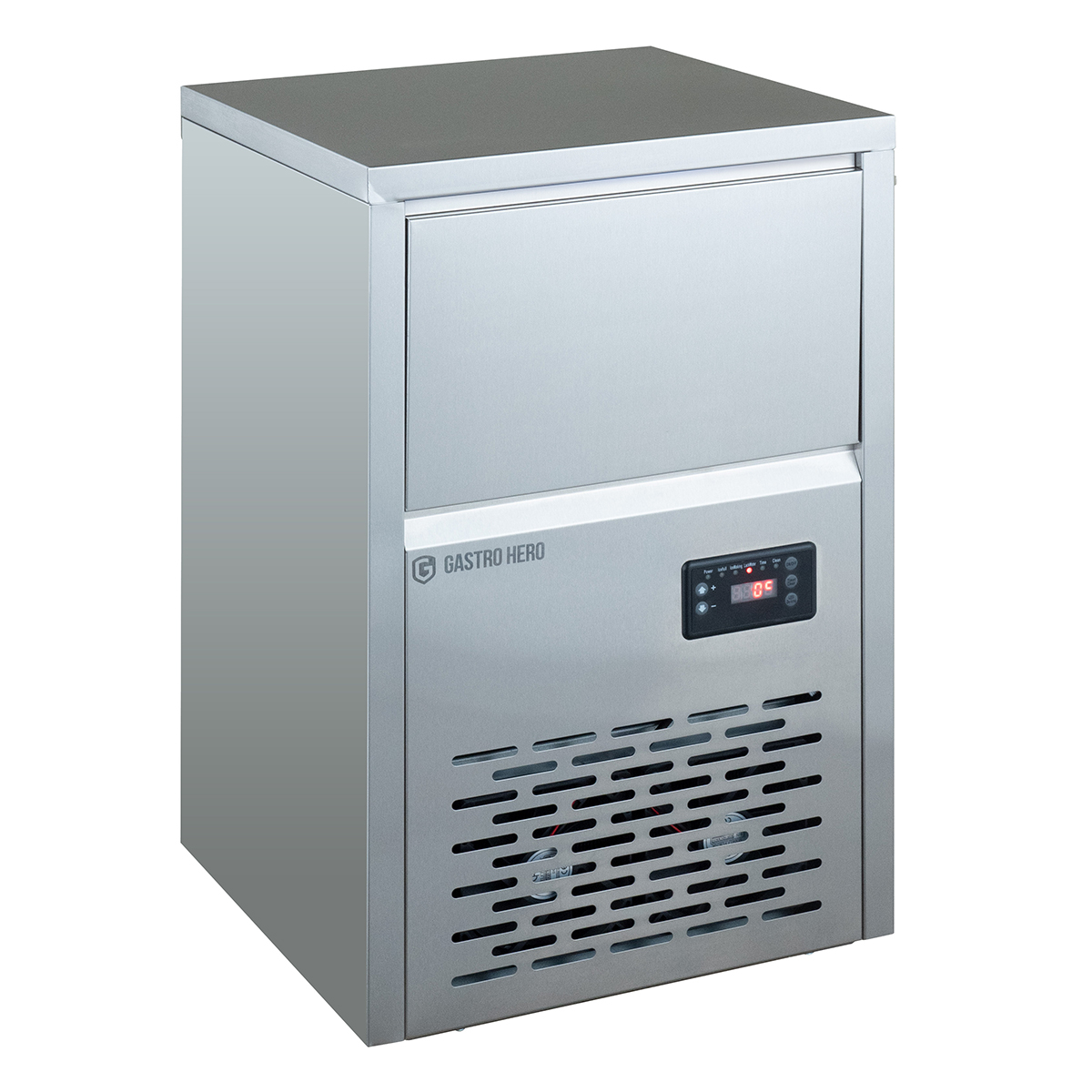 Gastro Vollwürfel Eisbereiter ECO 30 kg/24 h - Gastro Eiswürfelmaschine, 10 kg Vorratsbehälter, Luftgekühlt, Festwasseranschluss