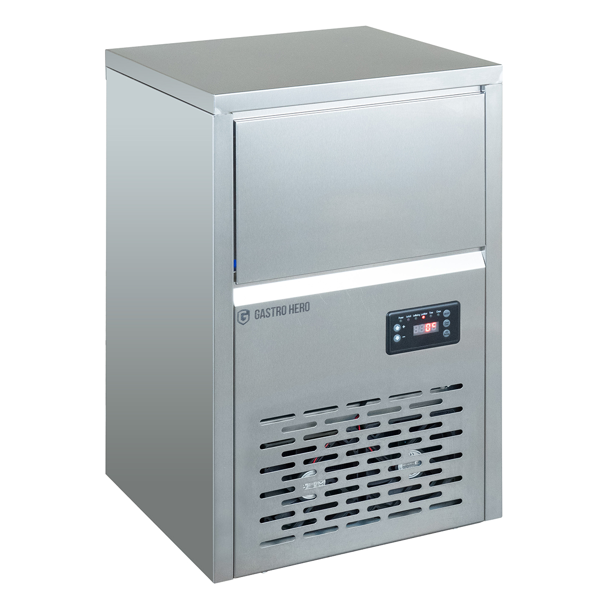 Gastro Vollwürfel Eisbereiter ECO 40 kg/ 24h - Gastro Eiswürfelmaschine, 10 kg Vorratsbehälter, Luftgekühlt, Festwasseranschluss