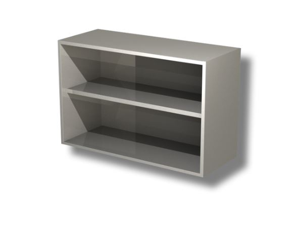 Wandhängeschrank ECO 10x40x65 offen für Gastro & Industrie | Edelstahl Hängeschrank
