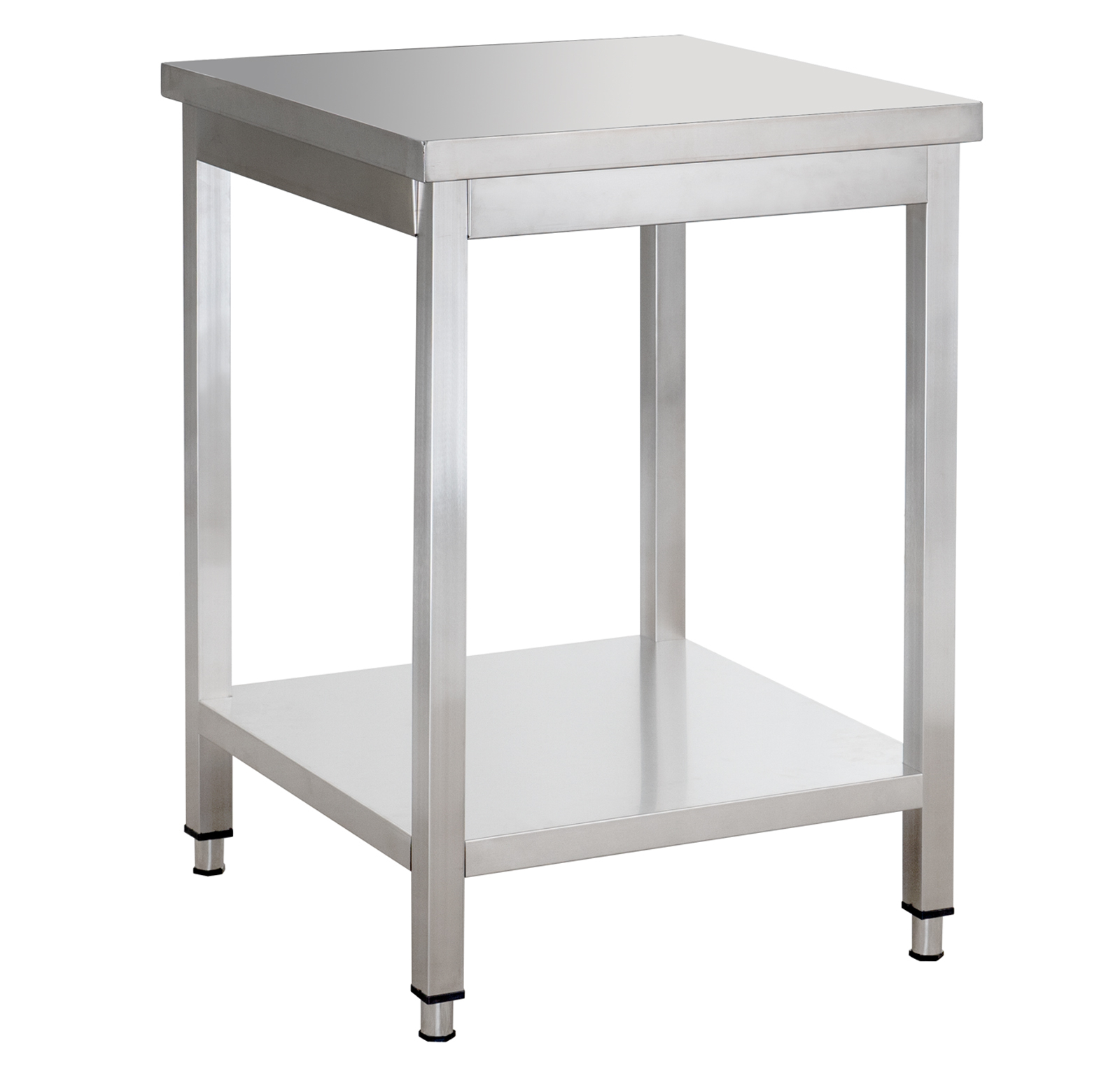 Edelstahl Arbeitstisch Basic 7x7 mit Grundboden, zur Selbstmontage