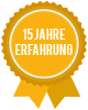 Badge 15 Jahre Erfahrung